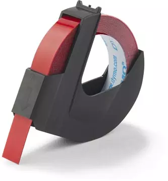 Een Dymo tape 9 mm voor lettertang Omega, rood koop je bij ShopXPress