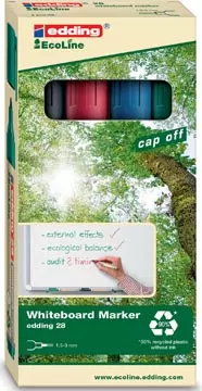 Een Edding Whiteboardmarker Ecoline e-28 etui van 4 stuks in geassorteerde kleuren koop je bij ShopXPress