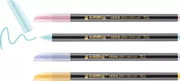 Een Edding glitter viltstift e-1200, assorti pastel, set van 4 stuks koop je bij ShopXPress