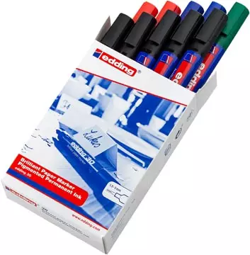 Een Edding merkstift brilliant paper marker e-30, doosje van 10 stuks, assorti koop je bij ShopXPress