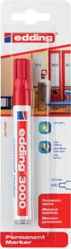 Een Edding permanent marker 3000 rood, op blister koop je bij ShopXPress