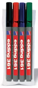 Een Edding whiteboardmarker e-361 etui 4 stuks in geassorteerde kleuren koop je bij ShopXPress