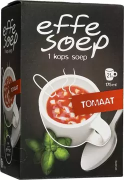 Een Effe Soep 1-kops, tomaat, 175 ml, doos van 21 zakjes koop je bij ShopXPress