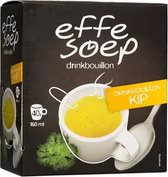 Een Effe Soep drinkbouillon, kip, 160 ml, doos van 40 sticks koop je bij ShopXPress