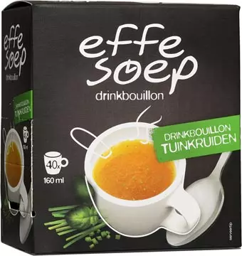 Een Effe Soep drinkbouillon, tuinkruiden, 160 ml, doos van 40 sticks koop je bij ShopXPress