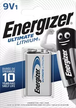 Een Energizer batterij Lithium 9V, op blister koop je bij ShopXPress