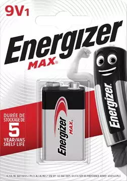 Een Energizer batterij Max 9V, op blister koop je bij ShopXPress