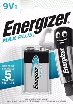 Een Energizer batterij Max Plus 9V, op blister koop je bij ShopXPress