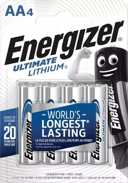 Een Energizer batterijen Lithium AA, blister van 4 stuks koop je bij ShopXPress