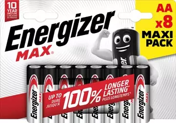 Een Energizer batterijen Max AA/LR06/E91, blister van 8, MaxIPACK koop je bij ShopXPress