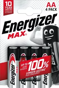 Een Energizer batterijen Max AA, blister van 4 stuks koop je bij ShopXPress