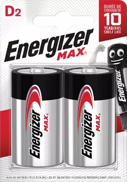 Een Energizer batterijen Max D, blister van 2 stuks koop je bij ShopXPress