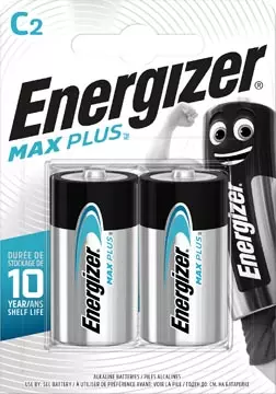 Een Energizer batterijen Max Plus C, blister van 2 stuks koop je bij ShopXPress