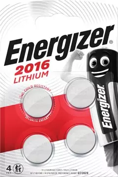 Een Energizer knoopcellen lithium CR2016, blister van 4 stuks koop je bij ShopXPress