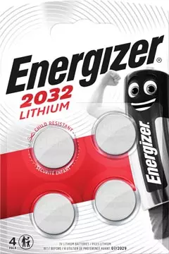 Een Energizer knoopcellen lithium CR2032, blister van 4 stuks koop je bij ShopXPress