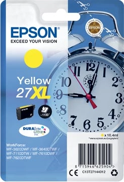 Een Epson inktcartridge 27XL, 1.100 pagina's, OEM C13T27144012, geel koop je bij ShopXPress