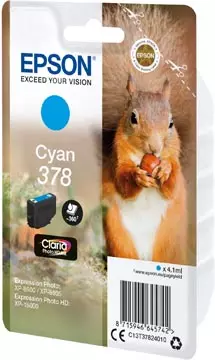 Een Epson inktcartridge 378, 360 pagina's, OEM C13T37824010, cyaan koop je bij ShopXPress