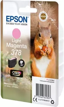 Een Epson inktcartridge 378, 360 pagina's, OEM C13T37864010, licht magenta koop je bij ShopXPress