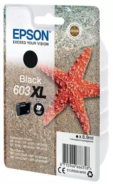 Een Epson inktcartridge 603 XL, 3,4 ml, OEM C13T03A14010, zwart koop je bij ShopXPress