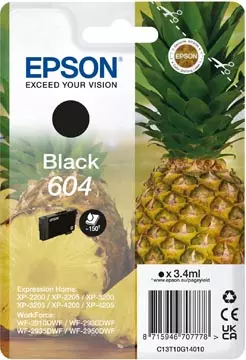 Een Epson inktcartridge 604, 150 pagina's, OEM C13T10G14010, zwart koop je bij ShopXPress