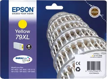 Een Epson inktcartridge 79XL, 2.000 pagina's, OEM C13T79044010, geel koop je bij ShopXPress