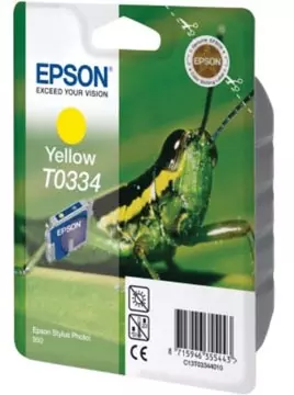 Een Epson inktcartridge T0334, 440 pagina's, OEM C13T03344010, geel koop je bij ShopXPress