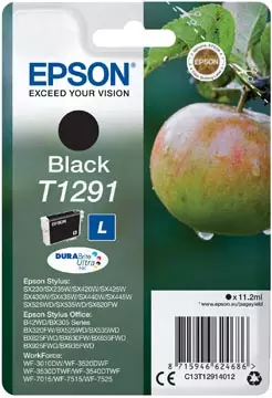 Een Epson inktcartridge T1291, 380 pagina's, OEM C13T12914012, zwart koop je bij ShopXPress