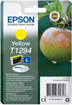 Een Epson inktcartridge T1294, 515 pagina's, OEM C13T12944012, geel koop je bij ShopXPress