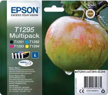 Een Epson inktcartridge T1295, 425 pagina's, OEM C13T12954012, 4 kleuren koop je bij ShopXPress