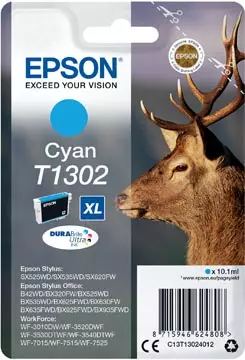 Een Epson inktcartridge T1302, 765 pagina's, OEM C13T13024012, cyaan koop je bij ShopXPress