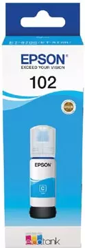 Een Epson inktfles 102, 6.000 pagina's, OEM C13T03R240, cyaan koop je bij ShopXPress