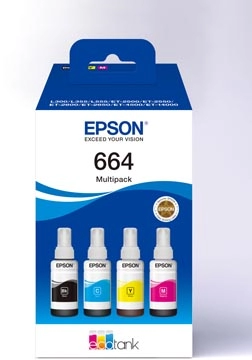 Buy your Epson inktfles 664, 4.500 - 7.500 pagina's, OEM C13T664640, 4 kleuren at Supplierz BV