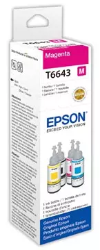 Een Epson inktfles T664, 6.500 pagina's, OEM C13T664340, magenta koop je bij ShopXPress