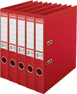 Een Esselte ordner Power N°1, rug van 5 cm, rood, pak van 5 stuks koop je bij ShopXPress
