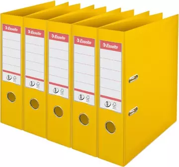 Een Esselte ordner Power N°1, rug van 7,5 cm, geel, pak van 5 stuks koop je bij ShopXPress