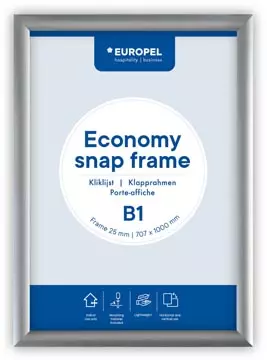 Een Europel clicklijst Economy, lijst 25 mm, ft B1, zilver koop je bij ShopXPress