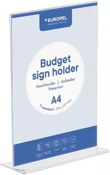 Een Europel folderhouder Budget, met T-voet, ft A4 koop je bij ShopXPress