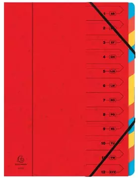 Een Exacompta Sorteermap 12-delig, rood koop je bij ShopXPress