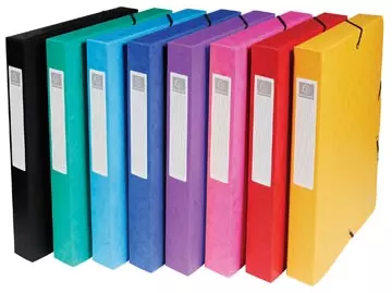 Een Exacompta elastobox Exabox 8 geassorteerde kleuren: geel, rood, roze, paars, blauw, turquoise, groen e... koop je bij ShopXPress