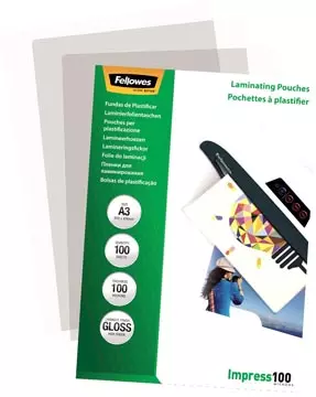 Een Fellowes lamineerhoes Impress100 ft A5, 200 micron (2 x 100 micron), pak van 100 stuks koop je bij ShopXPress