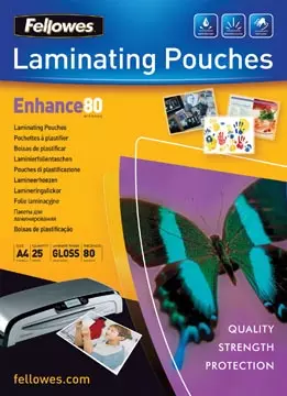 Een Fellowes lamineerhoezen ft 210 x 297 mm, 160 micron (2 x 80 micron), glanzend, pak van 25 stuks koop je bij ShopXPress