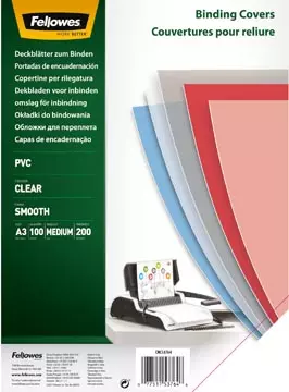 Een Fellowes omslagen, ft A3, PVC, 200 micron, pak van 100 stuks, transparant koop je bij ShopXPress