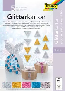 Een Folia Glitterkarton (zilver, goud, roze, blauw en mix) koop je bij ShopXPress