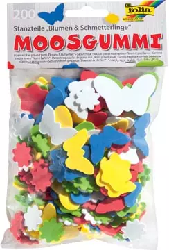 Een Folia mosgummi figuren bloemen en vlinders koop je bij ShopXPress