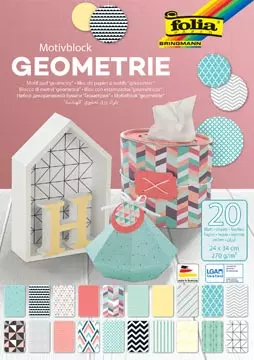 Een Folia motiefpapier Geometrie ft 24 x 34 cm, blok met 20 vel koop je bij ShopXPress