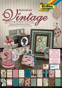 Een Folia motiefpapier Vintage II ft 24 x 34 cm, blok met 20 vel koop je bij ShopXPress