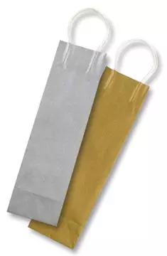 Een Folia papieren kraft zak voor flessen, 110 g/m², goud en zilver, pak van 6 stuks koop je bij ShopXPress