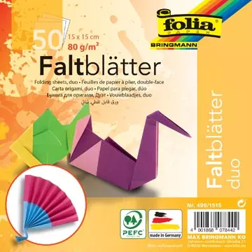 Een Folia vouwpapier Duo ft 15 x 15 cm, pak met 50 vel koop je bij ShopXPress