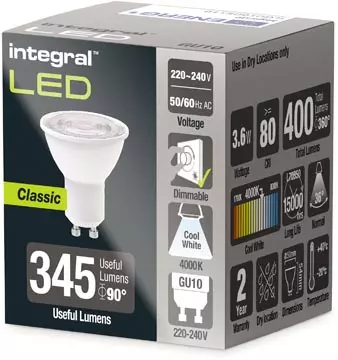 Een Integral LED spot GU10, dimbaar, 4.000 K, 3,6 W, 400 lumen koop je bij ShopXPress