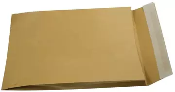 Een Gallery enveloppen met balg ft 229 x 324 x 35 mm, stripsluiting, bruine kraft, doos van 250 stuks koop je bij ShopXPress